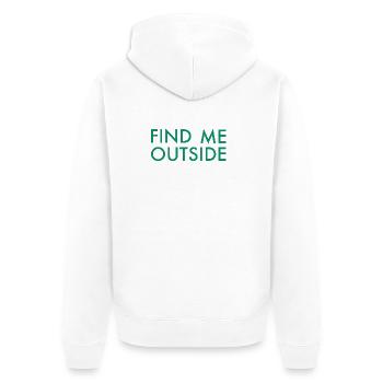 Typographie extérieure à Me Trouver - Veste à capuche bio Premium Unisexe - blanc - Dos - Thijin (182cm)
