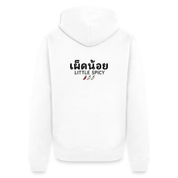 Little Spicy – Amateur de la cuisine thaïlandaise - Veste à capuche bio Premium Unisexe - blanc - Dos - Thijin (182cm)