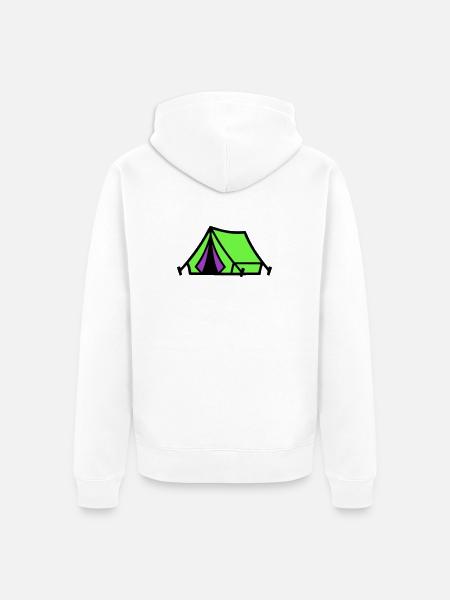 Festival Tent Camping Icon - Unisex Premium Organic Zip Hoodie - white