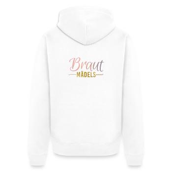 Braut Mädels Ringe Federn JGA Junggesellenabschied - Unisex Premium Bio Zip Hoodie - Weiß - Hinten - Thijin (182cm)