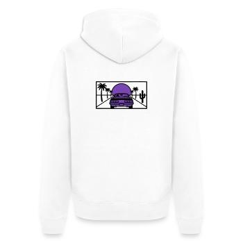 Night Driving Highway Graphic - Unisex Premium Organic Zip Hoodie - white - Back - Thijin (182cm)