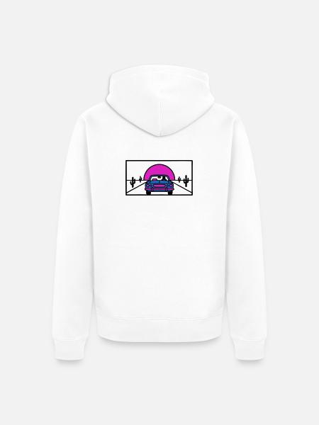 Desert Highway Car Logo - Unisex Premium Organic Zip Hoodie - white