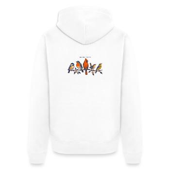 Birds on a branch – a colorful nature motif - Unisex Premium Organic Zip Hoodie - white - Back - Thijin (182cm)