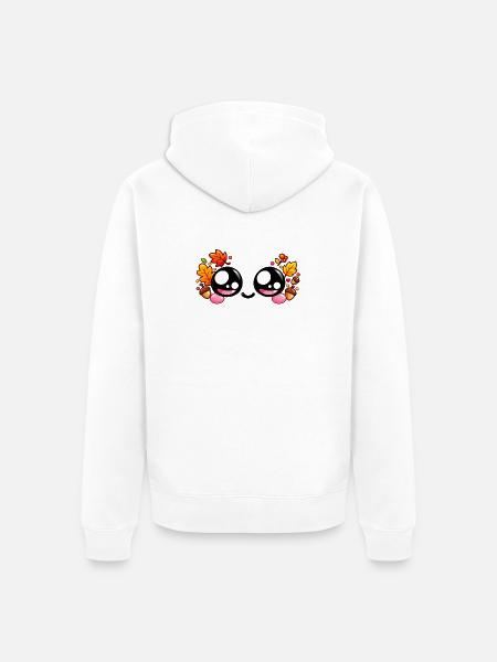 Kawaii-Herbst-Paar-Lächeln - Unisex Premium Bio Zip Hoodie - Weiß
