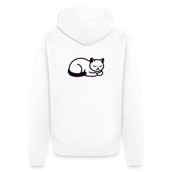 Schlafende Katze Icon - Unisex Premium Bio Zip Hoodie - Weiß - Hinten - Thijin (182cm)