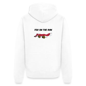 fox on the run - Unisex Premium Bio Zip Hoodie - Weiß - Hinten - Thijin (182cm)