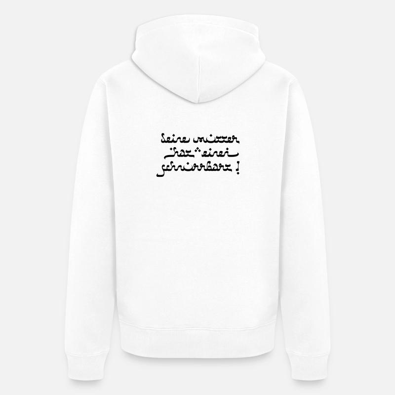 Deine mutter hat einen schnurrbart! - Unisex Premium Bio Zip Hoodie - Weiß