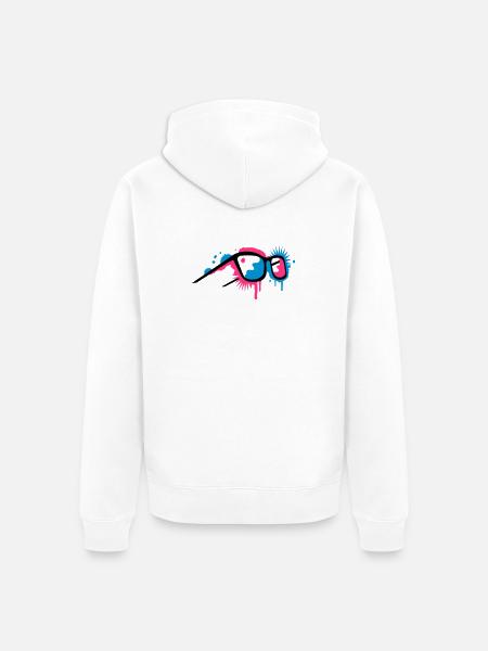 3D glasses in graffiti style - Unisex Premium Organic Zip Hoodie - white