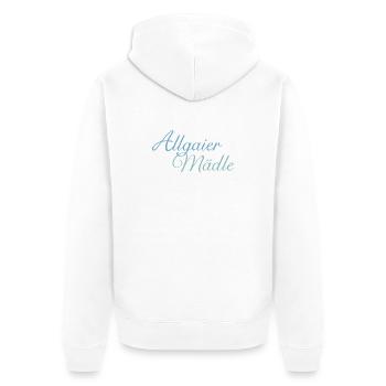 Allgaier Mädle Mädchen aus dem Allgäu (Hell) - Unisex Premium Bio Zip Hoodie - Weiß - Hinten - Thijin (182cm)