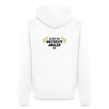 der weltbeste angler - Unisex Premium Bio Zip Hoodie - Weiß - Hinten - Thijin (182cm)