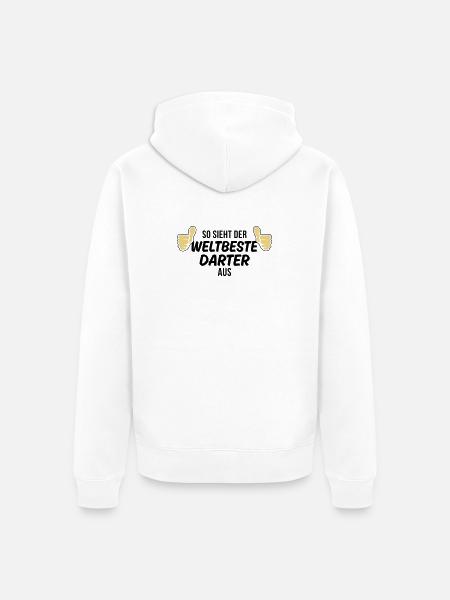 der weltbeste darter - Unisex Premium Bio Zip Hoodie - Weiß