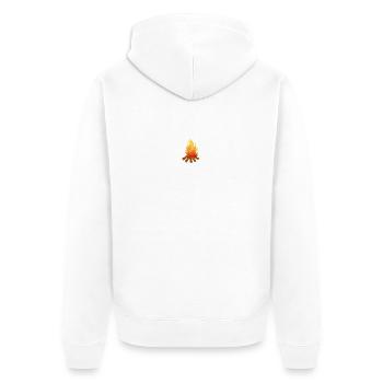 Lagerfeuer Flamme Illustration T-Shirt - Unisex Premium Bio Zip Hoodie - Weiß - Hinten - Thijin (182cm)
