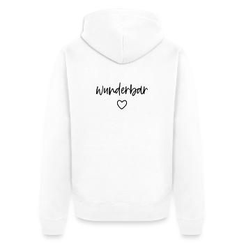 wunderbar Herz - Unisex Premium Bio Zip Hoodie - Weiß - Hinten - Thijin (182cm)