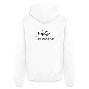 Ensemble est notre endroit préféré - l’amour - Veste à capuche bio Premium Unisexe - blanc - Dos - Thijin (182cm)