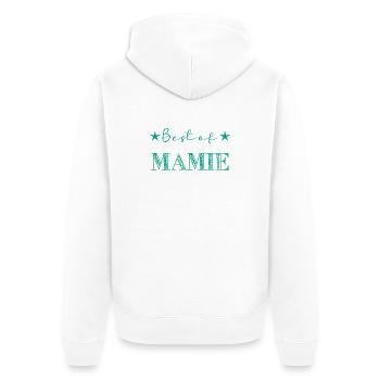 MAMIE. MAMAN. FÊTE DES MÈRES - Veste à capuche bio Premium Unisexe - blanc - Dos - Thijin (182cm)