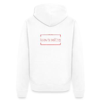 Love is calling in red - Unisex Premium Organic Zip Hoodie - white - Back - Thijin (182cm)