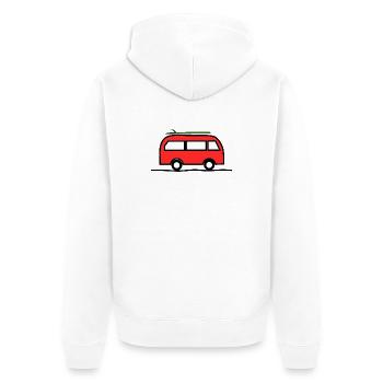 PAPA. OPA. VATERTAG. GELIEBTE. MEISTER - Unisex Premium Bio Zip Hoodie - Weiß - Hinten - Thijin (182cm)