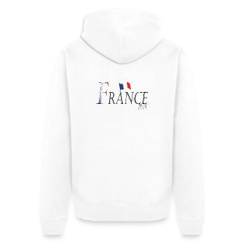 Flag France an elegant patriotic appearance - Unisex Premium Organic Zip Hoodie - white - Back - Thijin (182cm)