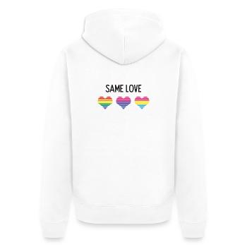 LGBTQ Pride Month - Same Love - Unisex Premium Organic Zip Hoodie - white - Back - Thijin (182cm)