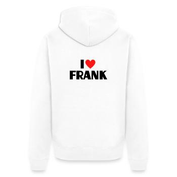 I love Frank Red Heart Love Fan Gift - Unisex Premium Organic Zip Hoodie - white - Back - Thijin (182cm)