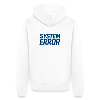 Systemfehler Glitch Design - Unisex Premium Bio Zip Hoodie - Weiß - Hinten - Thijin (182cm)