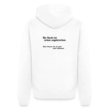 La nuit est tombée - Veste à capuche bio Premium Unisexe - blanc - Dos - Thijin (182cm)