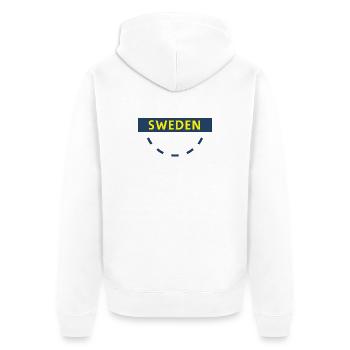 Sweden Circle Emblem - Unisex Premium Organic Zip Hoodie - white - Back - Thijin (182cm)