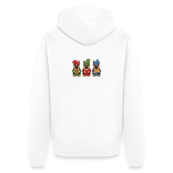 Glacière de Noël pour Berger Allemand - Veste à capuche bio Premium Unisexe - blanc - Dos - Thijin (182cm)