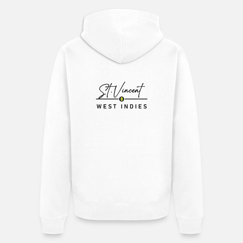Saint-Vincent-et-Grenadines - Antilles - Caraïbes - Veste à capuche bio Premium Unisexe - blanc