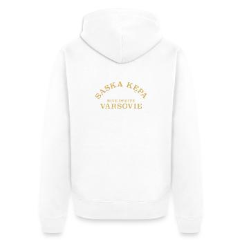 Saska Kepa Warszawa Warschau - Unisex Premium Bio Zip Hoodie - Weiß - Hinten - Thijin (182cm)