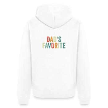 Lieblingskind Lustiger Papas Lieblings - Unisex Premium Bio Zip Hoodie - Weiß - Hinten - Thijin (182cm)