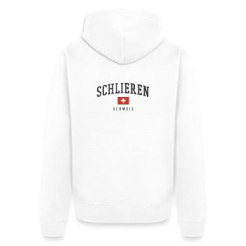 Schlieren – identité suisse de Zurich - Veste à capuche bio Premium Unisexe - blanc - Dos - Thijin (182cm)