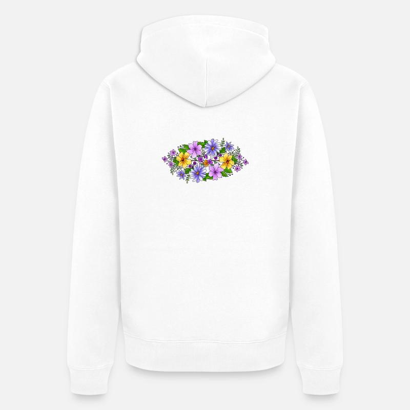 Fleur - Veste à capuche bio Premium Unisexe - blanc