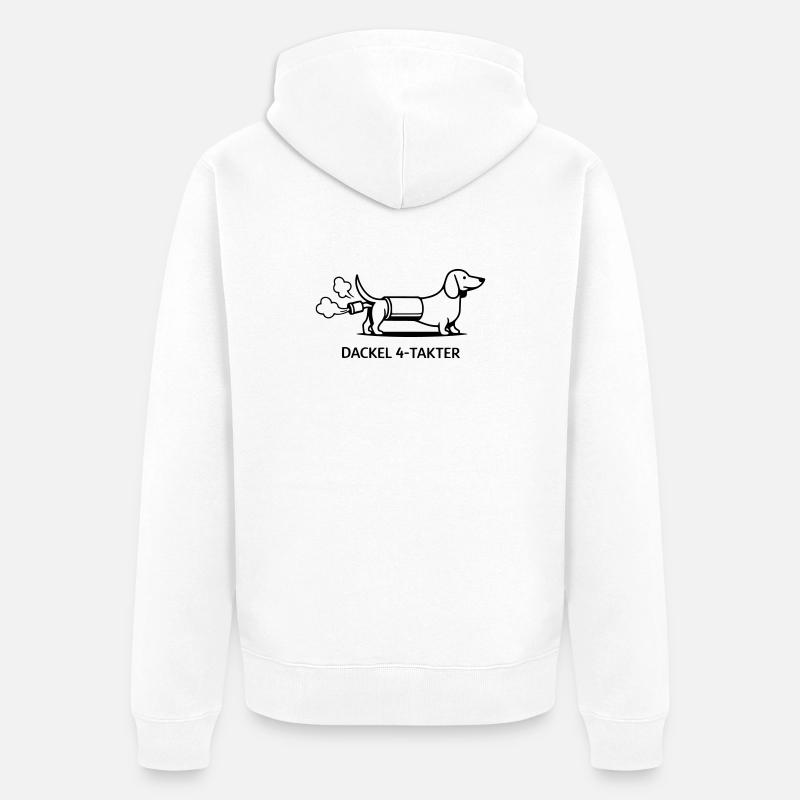 Teckel Quatre Temps - Veste à capuche bio Premium Unisexe - blanc