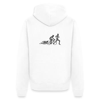 Circuit des Zombies Cyclistes - Veste à capuche bio Premium Unisexe - blanc - Dos - Thijin (182cm)