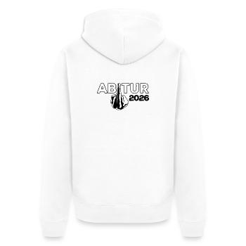 ABI 2026 Mittelfinger Abitur - Geschenk - Unisex Premium Bio Zip Hoodie - Weiß - Hinten - Thijin (182cm)