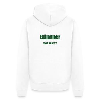 Bündner Wortwitz Grün Graphic - Veste à capuche bio Premium Unisexe - blanc - Dos - Thijin (182cm)