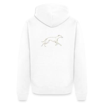 Minimalist Greyhound Silhouette Line Art - Unisex Premium Organic Zip Hoodie - white - Back - Thijin (182cm)
