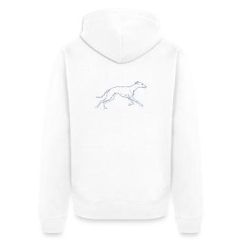 Minimalist Greyhound Silhouette Line Art - Unisex Premium Organic Zip Hoodie - white - Back - Thijin (182cm)