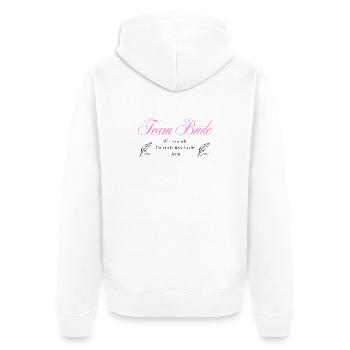 Junggesellinnenabschied JGA T-Shirt & Hoodie Brie - Unisex Premium Bio Zip Hoodie - Weiß - Hinten - Thijin (182cm)
