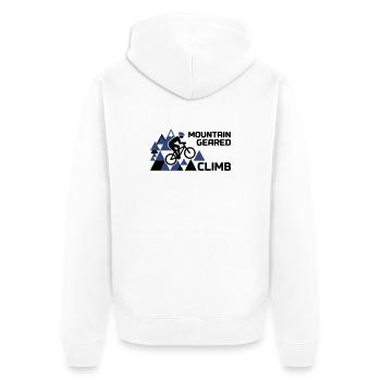 Mountain Bike Climb Mountains Saying - Unisex Premium Organic Zip Hoodie - white - Back - Thijin (182cm)