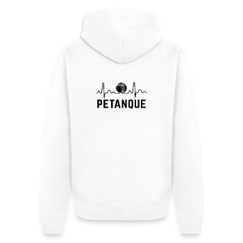 Pétanque battements de coeur bouliste - Veste à capuche bio Premium Unisexe - blanc - Dos - Thijin (182cm)
