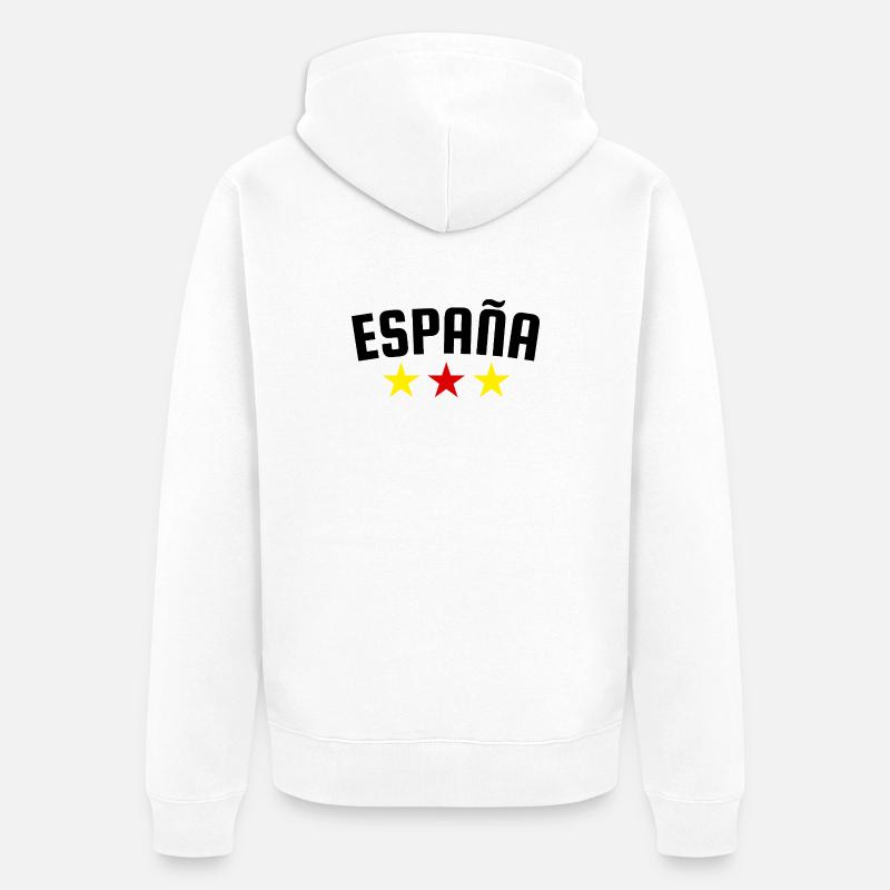 Espagne Trois Étoiles Design - Veste à capuche bio Premium Unisexe - blanc