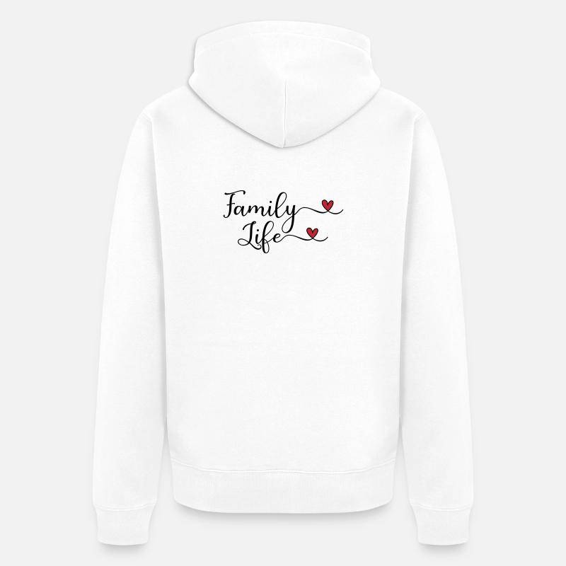 Famille - Veste à capuche bio Premium Unisexe - blanc