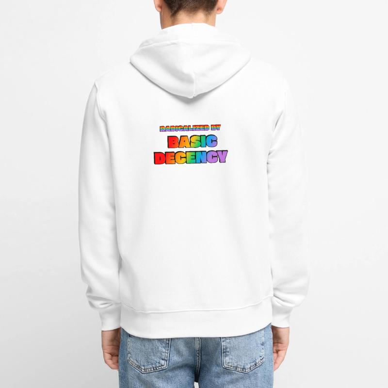 Radicalized by Basic Decency Unisex Premium Organic Zip Hoodie