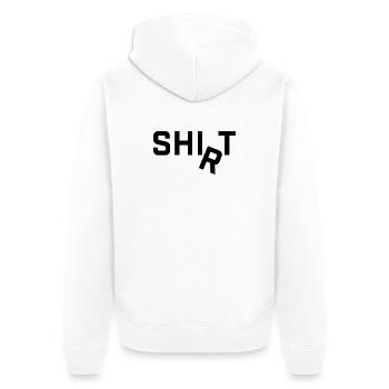 Shirt R falls around Slogan Motif - Unisex Premium Organic Zip Hoodie - white - Back - Thijin (182cm)