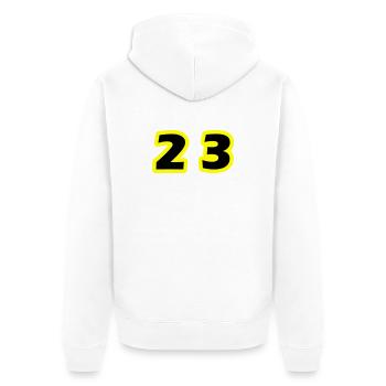 Symbole du chiffre 23 - Veste à capuche bio Premium Unisexe - blanc - Dos - Thijin (182cm)