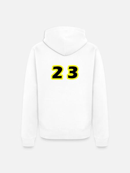 23 Number symbol - Unisex Premium Organic Zip Hoodie - white