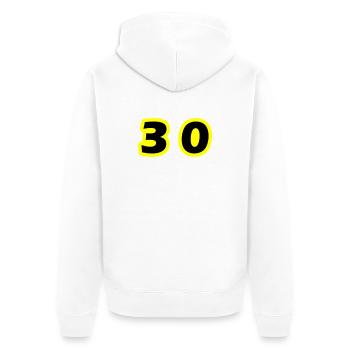 30 Zahl symbol - Unisex Premium Bio Zip Hoodie - Weiß - Hinten - Thijin (182cm)