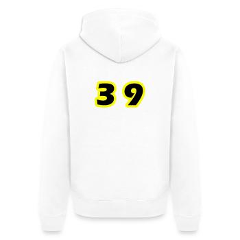 39 Number Symbol - Unisex Premium Organic Zip Hoodie - white - Back - Thijin (182cm)